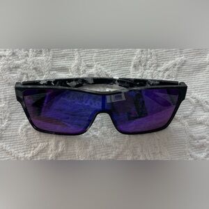 SUNCLOUD Purple Lens Black & White Marble Frame Sunglasses